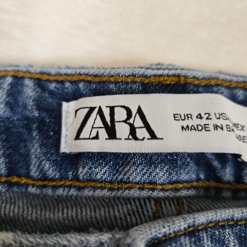 Zara Jeans Straight Leg Womens 10 Denim Pants Medium Wash 0743 - Picture 3 of 10